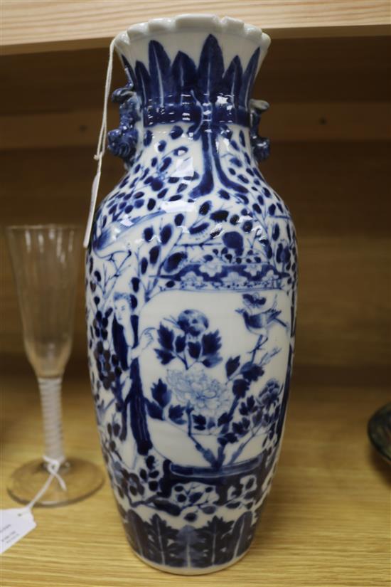 A Chinese blue and white vase, c.1900